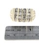 Gentlemen's Etched Four Row Diamond Vertical Bar Split Ring in Yellow Gold